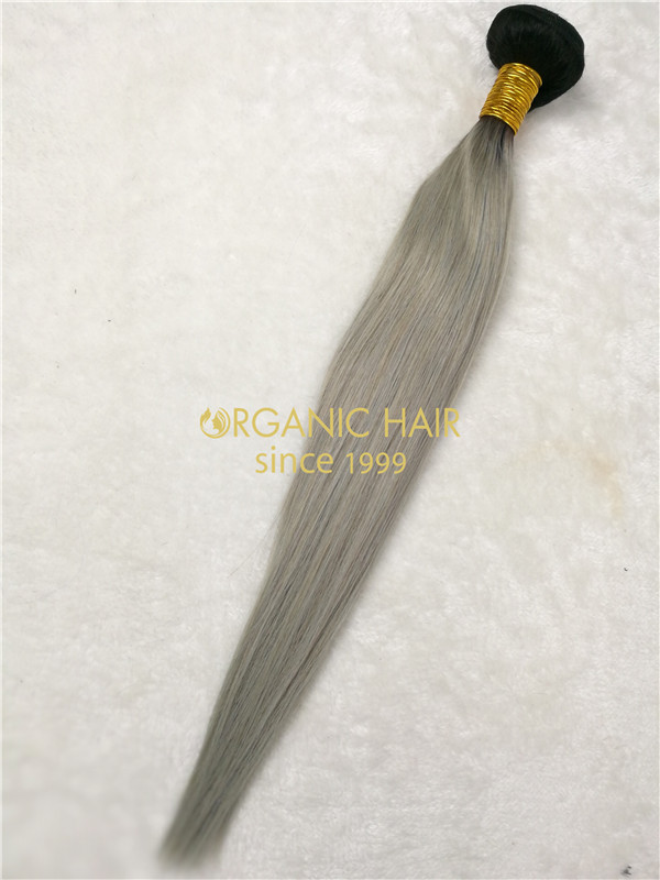 Wholesale colored virgin hair extensions weaves 1B/Gray X32